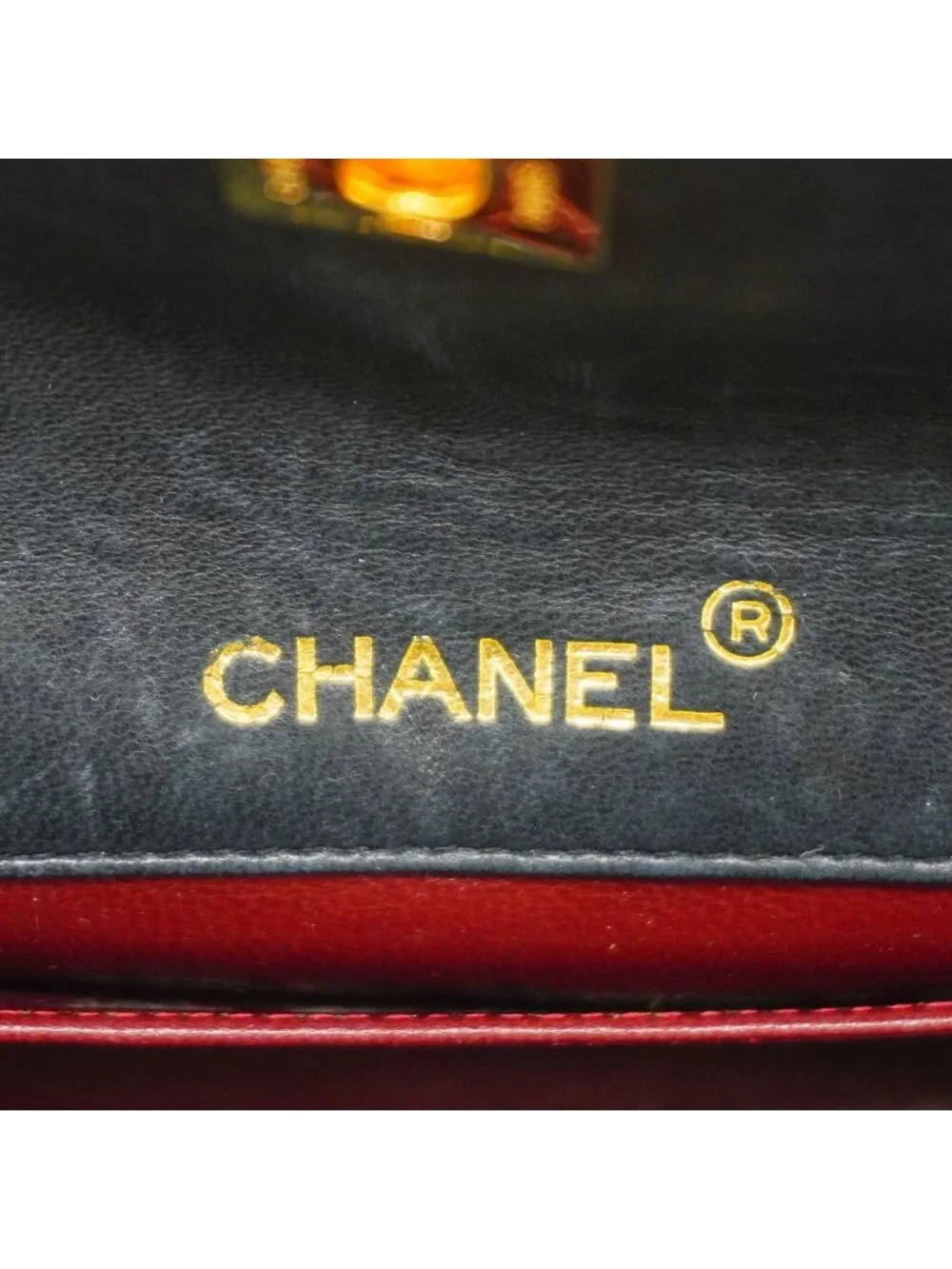Chanel Shoulder Bag Quilted Lambskin Black Gold